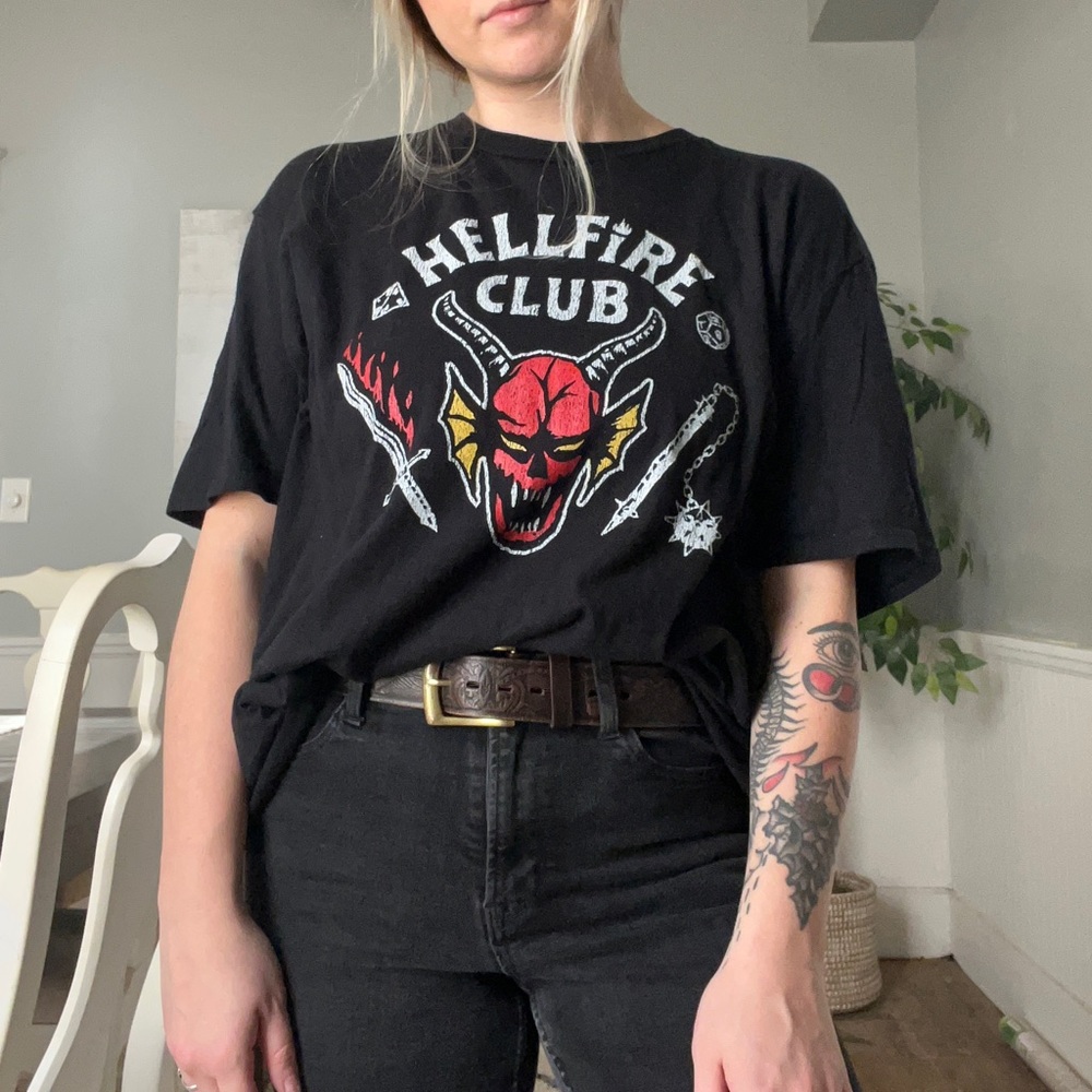 Stranger Things hellfire club tee